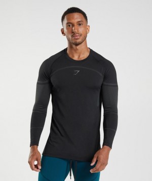 Gymshark 315 Long Sleeve T-Shirt T-Shirts Zwart | 13DHRGIQW