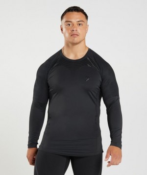 Gymshark 315 Long Sleeve T-Shirt T-Shirts Zwart | 82GKNCITH