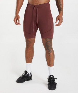 Gymshark 315 Seamless 1/2 Shorts Korte Broek Bordeaux | 27XNSGWLB