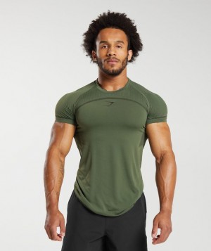 Gymshark 315 Seamless T-Shirt T-Shirts Olijfgroen Groen | 47DULPWQI