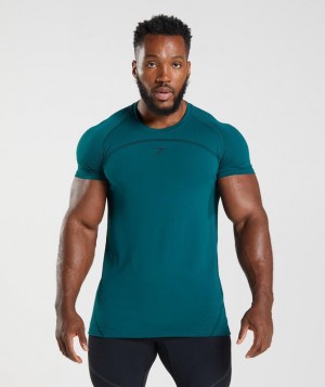 Gymshark 315 Seamless T-Shirt T-Shirts Winter Teal/Black | 14UHWPFTX