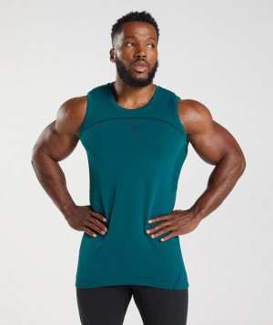 Gymshark 315 Seamless Tank Tanktop Winter Teal/Black | 87GCWYKLE