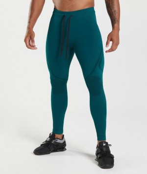 Gymshark 315 Seamless Tights Baselayer Winter Teal/Black | 92SQHDURC