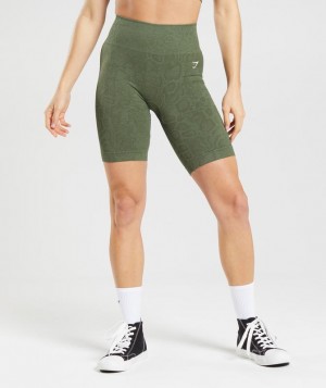 Gymshark Adapt Animal Seamless Cycling Shorts Korte Broek Olijfgroen | 39JSARVLF