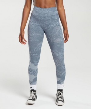 Gymshark Adapt Camo Seamless Leggings Leggings Blauw | 81OMJNDIG