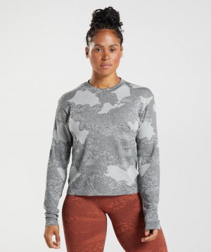 Gymshark Adapt Camo Seamless Long Sleeve Top Long Sleeve Top Licht | 70ZATDYCW