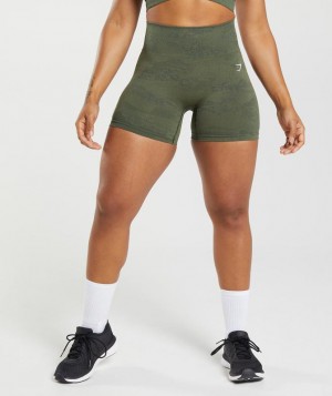 Gymshark Adapt Camo Seamless Shorts Korte Broek Olijfgroen | 71TUONXYE