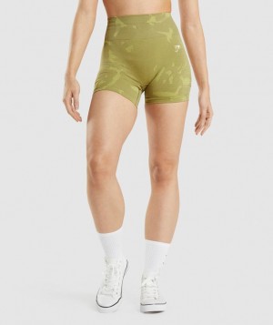 Gymshark Adapt Camo Seamless Shorts Korte Broek Groen | 61SPWKUXH