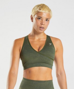 Gymshark Adapt Camo Seamless Sports Bra Sports Bras Olijfgroen | 91XGRKOLB