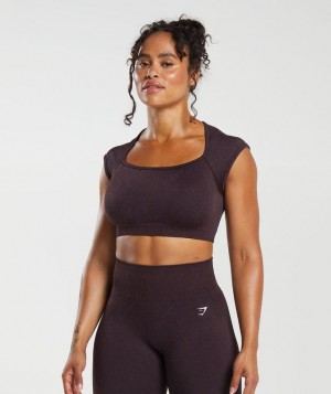 Gymshark Adapt Fleck Seamless Crop Top Crop Tops Paars | 58VGPDOZY