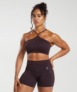 Gymshark Adapt Fleck Seamless Halterneck Bralette Sports Bras Paars | 73ONJIXVM