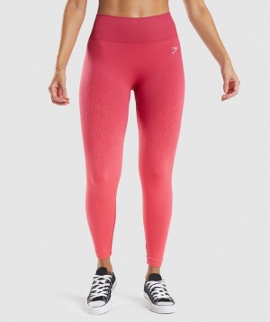 Gymshark Adapt Ombre Seamless Leggings Leggings Pink/Red | 79GWOJBVK