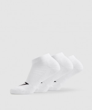 Gymshark Ankle Socks 3pk Sokken Wit | 45XZULNEA