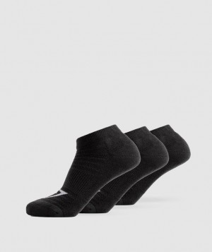 Gymshark Ankle Socks 3pk Sokken Zwart | 71QVOYCIB