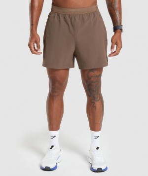 Gymshark Apex 5" Hybrid Shorts Korte Broek Bruin | 79WEBPVZA