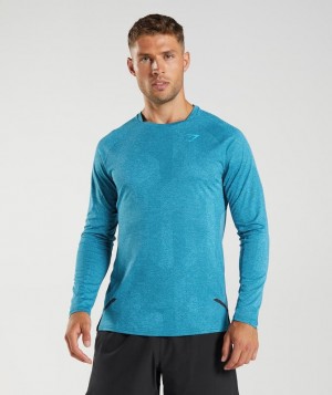 Gymshark Apex Long Sleeve T-Shirt Long Sleeve Top Blauw | 32QBTDVWY