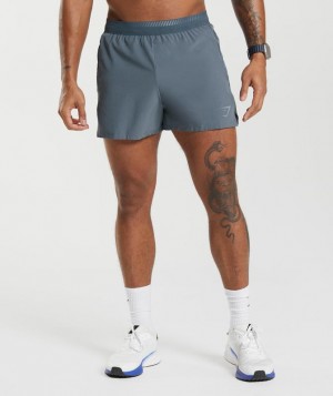 Gymshark Apex Run 4" Shorts Korte Broek Blauw | 34BLXUTMY