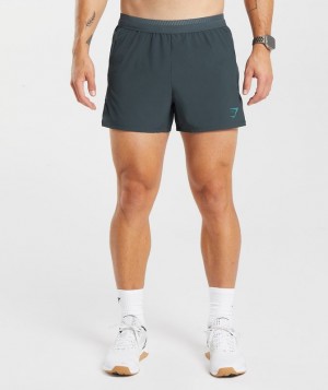 Gymshark Apex Run 4" Shorts Korte Broek Darkest Teal | 62MKSFNQR