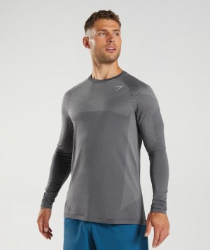 Gymshark Apex Seamless Long Sleeve T-Shirt Long Sleeve Top Grijs | 93WXEOYCR