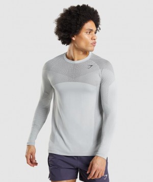 Gymshark Apex Seamless Long Sleeve T-Shirt T-Shirts Lichtgrijs | 07PCIORKH