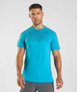 Gymshark Apex Seamless T-Shirt T-Shirts Blauw | 91RDYAMCU