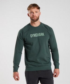 Gymshark Apollo Crew Pullovers Obsidian Groen | 14OWQBSEH