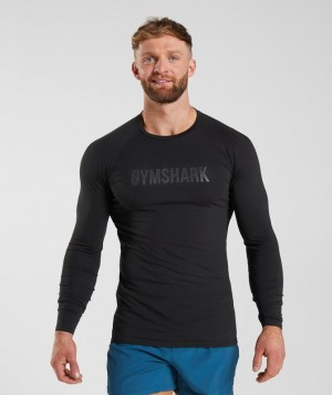 Gymshark Apollo Long Sleeve T-Shirt Long Sleeve Top Zwart | 37AICJOKF