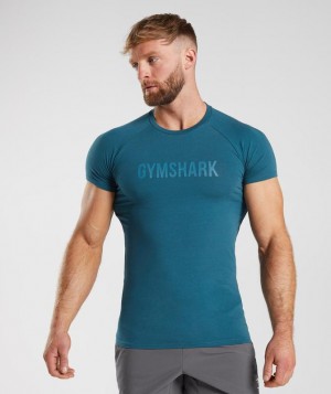 Gymshark Apollo T-Shirt T-Shirts Blauw | 39KFTQHPY