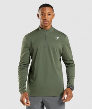 Gymshark Arrival 1/4 Zip Pullover Pullovers Olijfgroen | 74FYCIJET