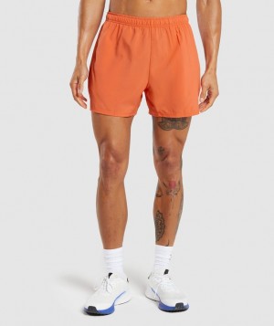 Gymshark Arrival 5" Shorts Korte Broek Oranje | 53YANCDHW