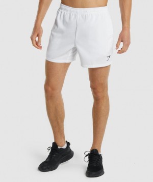 Gymshark Arrival 5" Shorts Korte Broek Wit | 81EPWGTMC