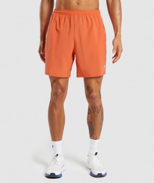 Gymshark Arrival 7" Shorts Korte Broek Oranje | 73VHPNJZF