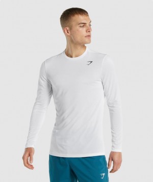 Gymshark Arrival Long Sleeve T-Shirt Long Sleeve Top Wit | 43FTGNZKB