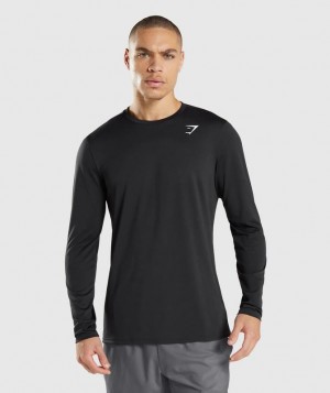 Gymshark Arrival Long Sleeve T-Shirt T-Shirts Zwart | 96MNWOYJB