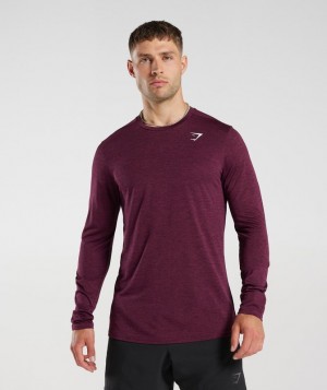 Gymshark Arrival Marl Long Sleeve T-Shirt Long Sleeve Top Bruin | 64IQNFDWC