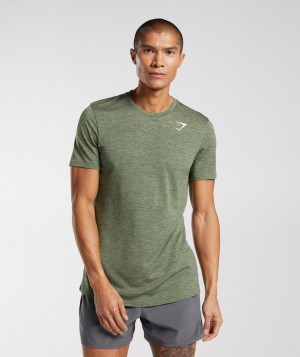 Gymshark Arrival Marl T-Shirt T-Shirts Olijfgroen | 02EDHILVA