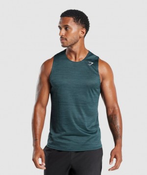 Gymshark Arrival Marl Tank Tanktop Navy/Smokey Teal Marl | 53ITEFWNU