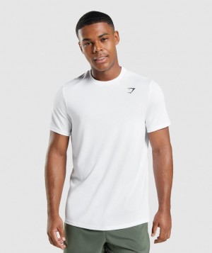 Gymshark Arrival Regular Fit T-Shirt T-Shirts Wit | 95NBJDMYH