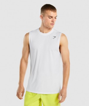 Gymshark Arrival Sleeveless T-Shirt Tanktop Wit | 82YDRGIKC