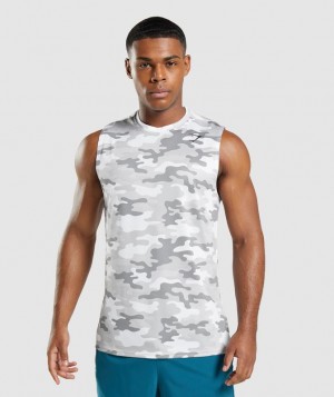 Gymshark Arrival Sleeveless T-Shirt Tanktop Lichtgrijs | 73XLPECFJ