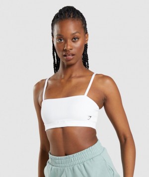 Gymshark Bandeau Sports Bra Sports Bras Wit | 43DLCUKFE