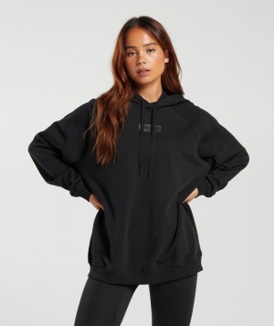 Gymshark Block Oversized Hoodie Hoodies Zwart | 45LWZTOYP