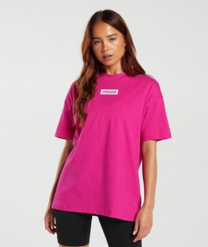 Gymshark Block Oversized T-Shirt T-Shirts Bold Magenta | 17QAMCNKL