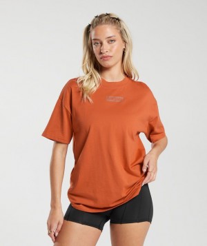 Gymshark Block Oversized T-Shirt T-Shirts Oranje | 25KSBYNPV