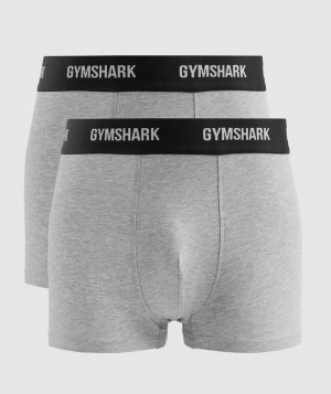 Gymshark Boxers 2 Pack Ondergoed Lichtgrijs | 71KMWEZGS