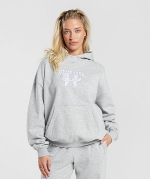 Gymshark Cherub Graphic Hoodie Hoodies Lichtgrijs | 13FAQROLM