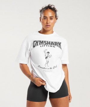 Gymshark Committed To The Craft T-Shirt T-Shirts Wit | 74GBVCOMH