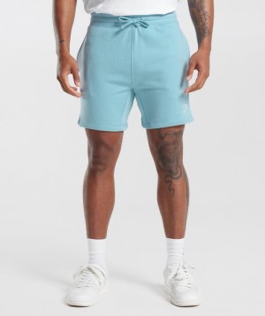 Gymshark Crest 7" Shorts Korte Broek Blauw | 25LYENOHA