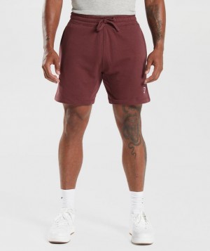 Gymshark Crest 7" Shorts Korte Broek Bordeaux | 17AGVTUFJ