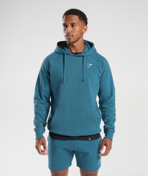 Gymshark Crest Hoodie Hoodies Blauw | 98TQVFMPE